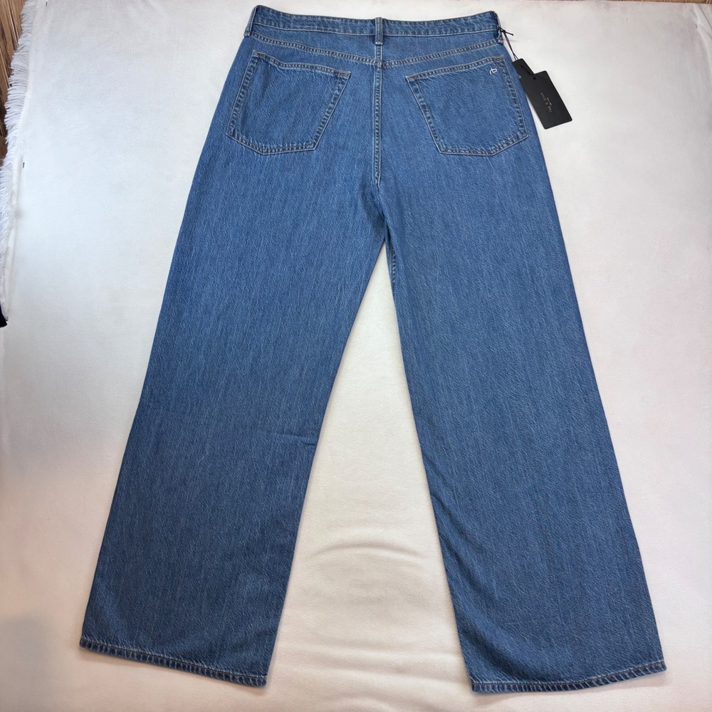 Rag & Bone Lori Mid Rise Wide Leg Jeans Medium Wash Size 30 WDD24F2935OPME New - Picture 14 of 14